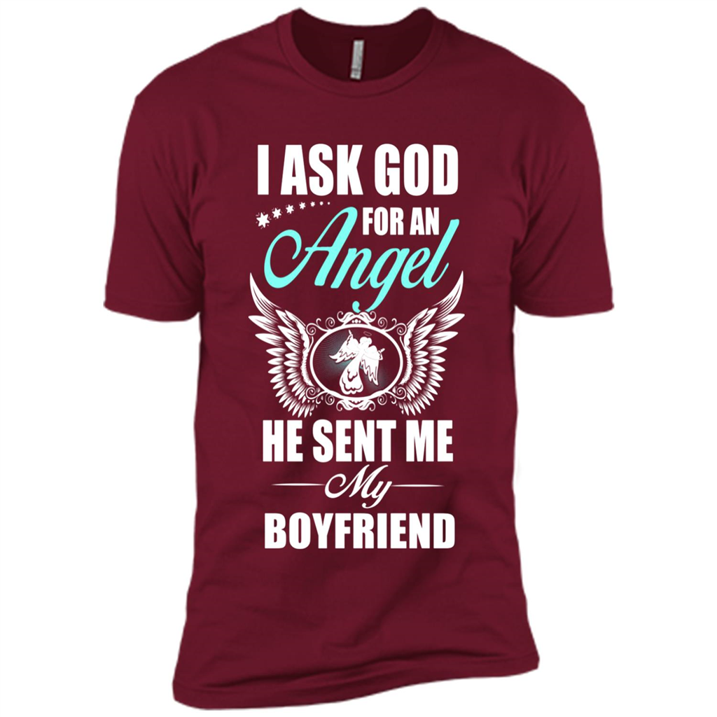 I Ask God For An Angel He Sent Me My Boyfriend Kanstee Shop - Premium Short Sleeve T-shirt