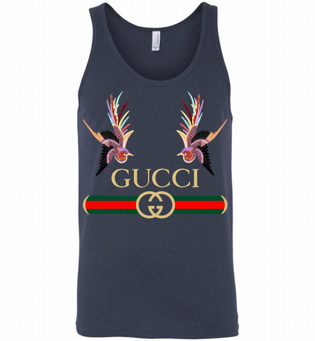 Gucci Phoenix Embroidery Bird Tank Shirts