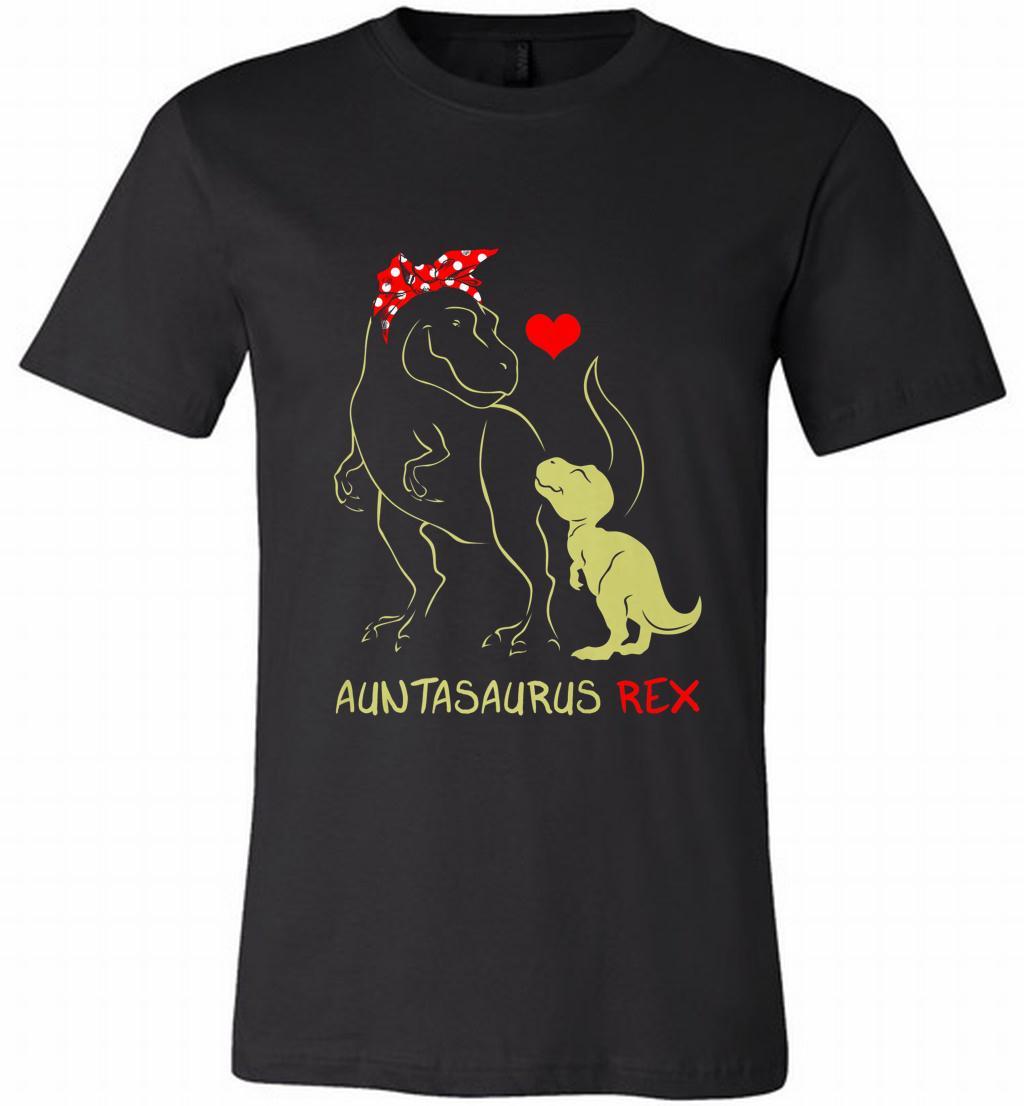 Auntasaurus T Rex Auntie Saurus Dinosaur Aunt Canvas Usa Shirts