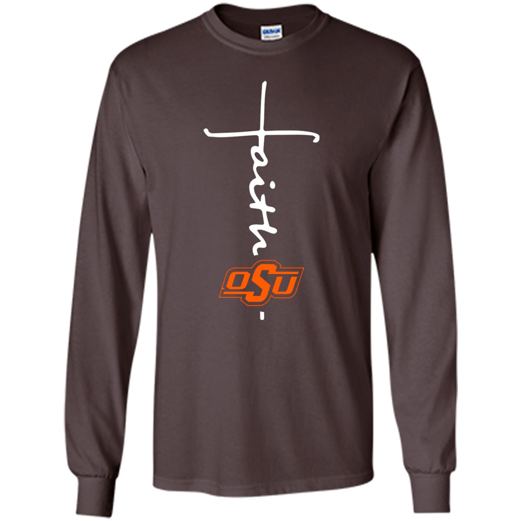 Oklahoma State Cow Football Faith Cross Christian Kanstee Shop - T-shirt