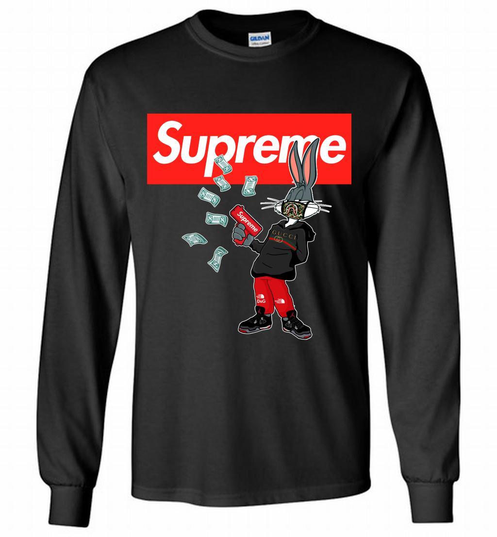 Supreme Rabbit Bunny Play With Gun And Dollar Long Shirt