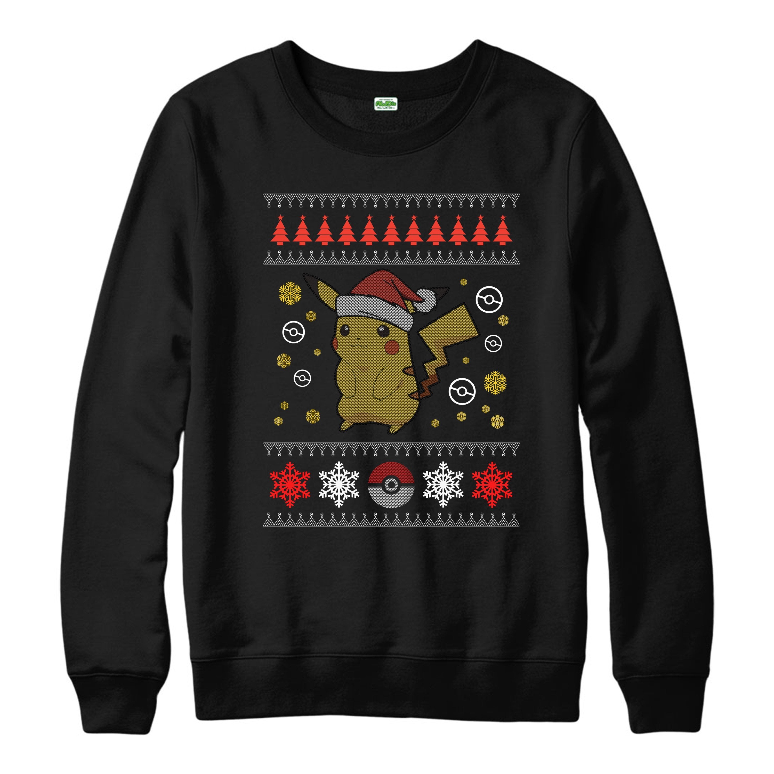 Pikachu Xmas Jumper, Pokemon Festive Inspired Christmas Design Jumper Top Shirts