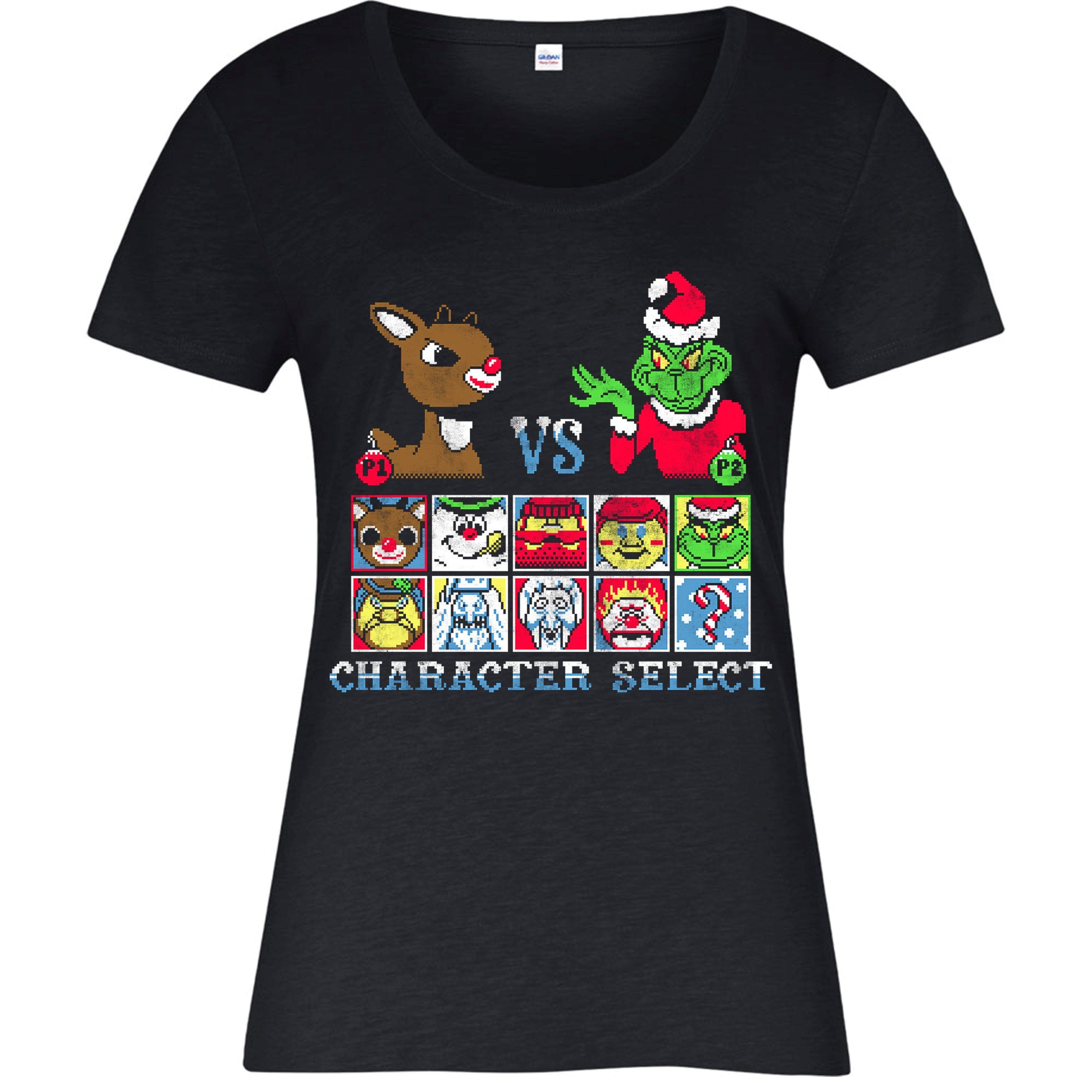 Grinch Christmas T-shirt, Rudolph Vs Grinch Xmas Festive Gift Adult Top