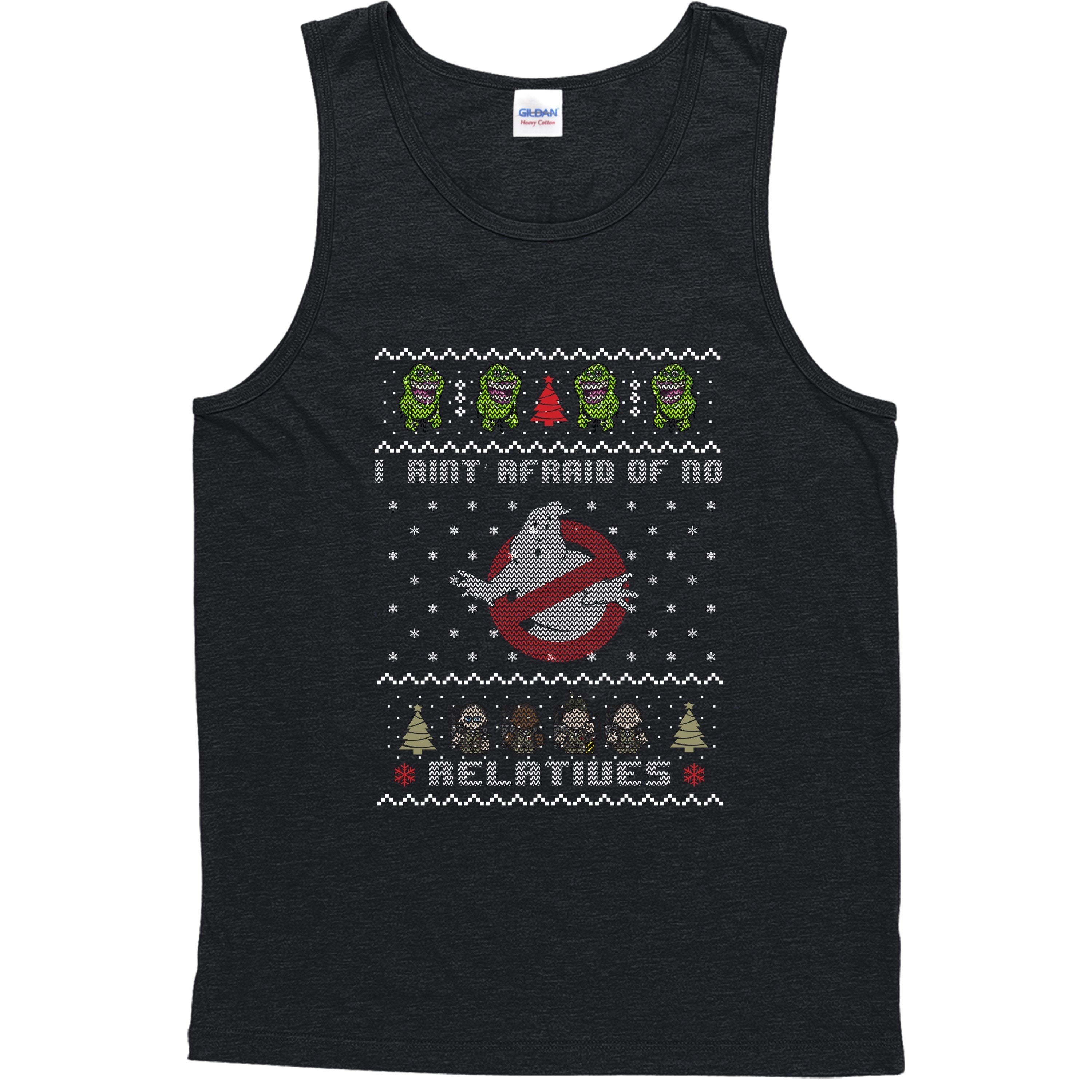 Ghostbusters Christmas Vest, I Aint Afriad Of Christmas Spoof Tank Top Shirts