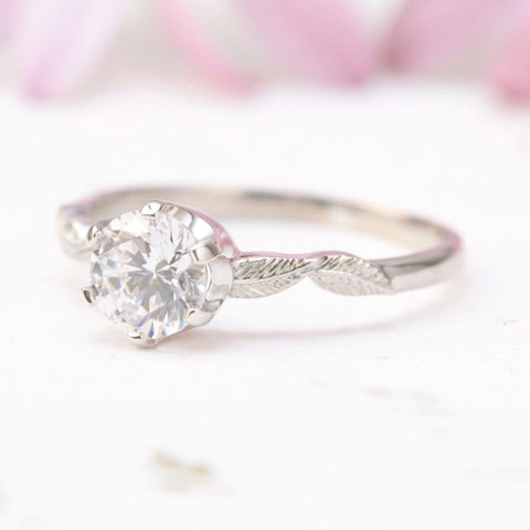 moissanite leaf ring