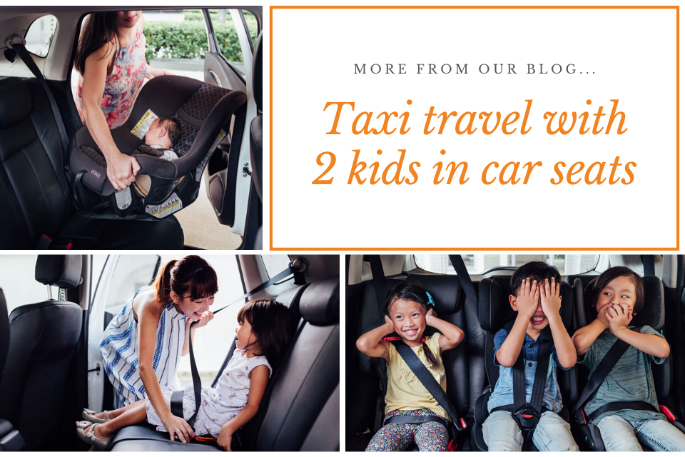 taxi travel with two kids in car seats