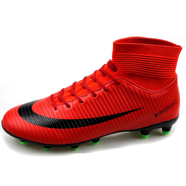 kids red football cleats