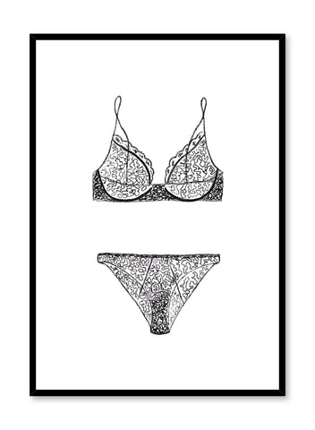 "Lingerie" is a poster of a bra and underwear from the Venus collection
