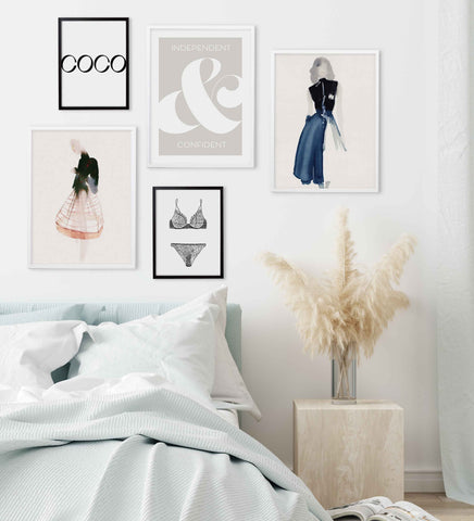 This fashion-themed gallery wall was made using prints from the 