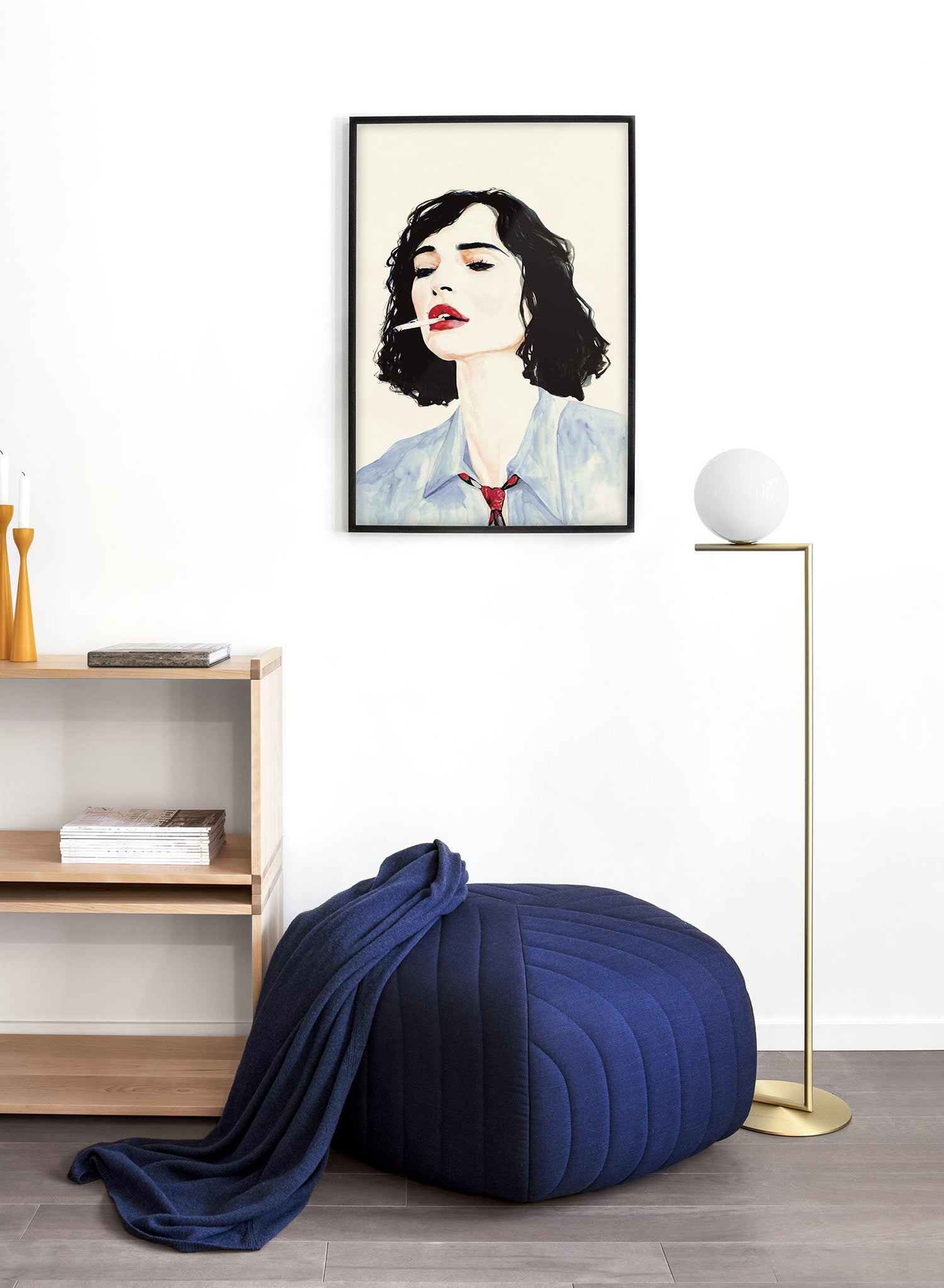 Fashion illustration poster by Opposite Wall with woman smoking cigarette - Lifestyle - Living Room