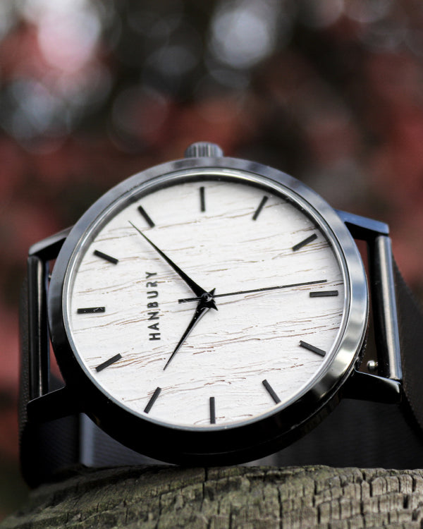 Silver Leather / Natural Walnut | Hanbury Watches