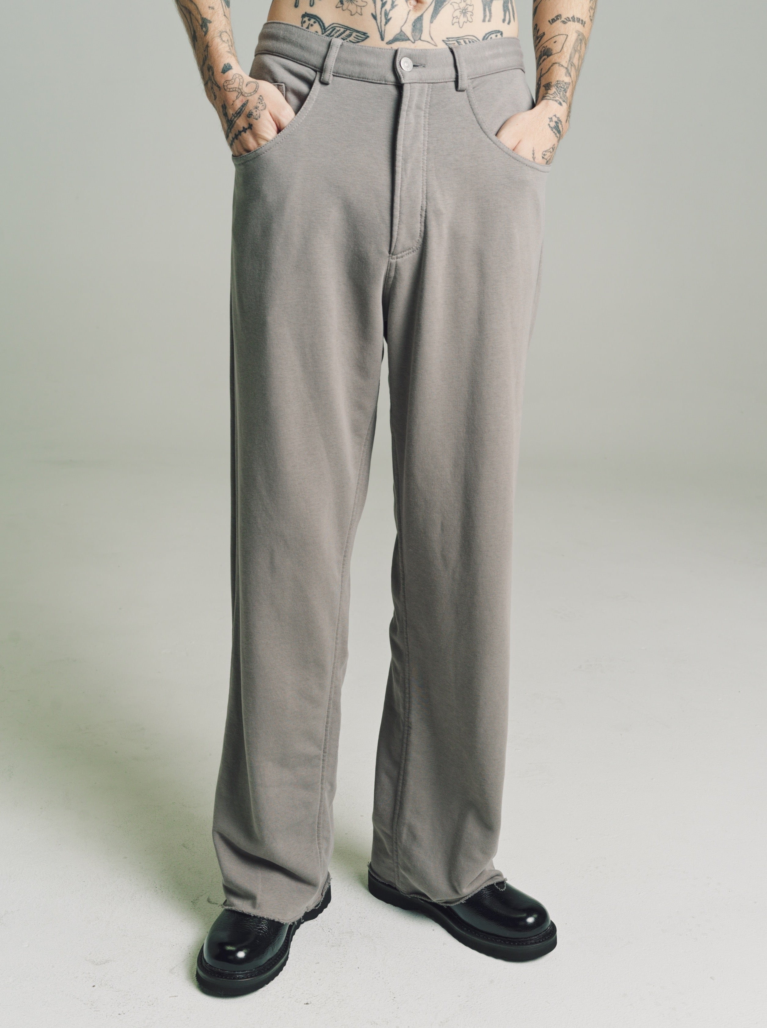 DPTO — Taupe 5 Pocket Sweat Jersey Pants