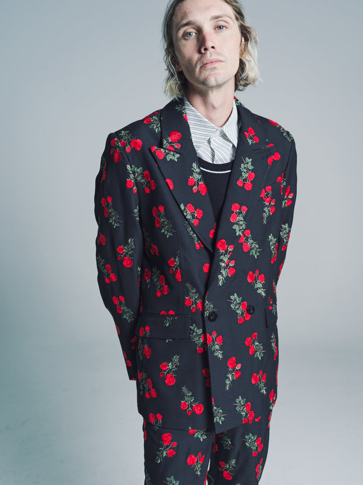 DPTO — Rose Embroidered Wool Blazer