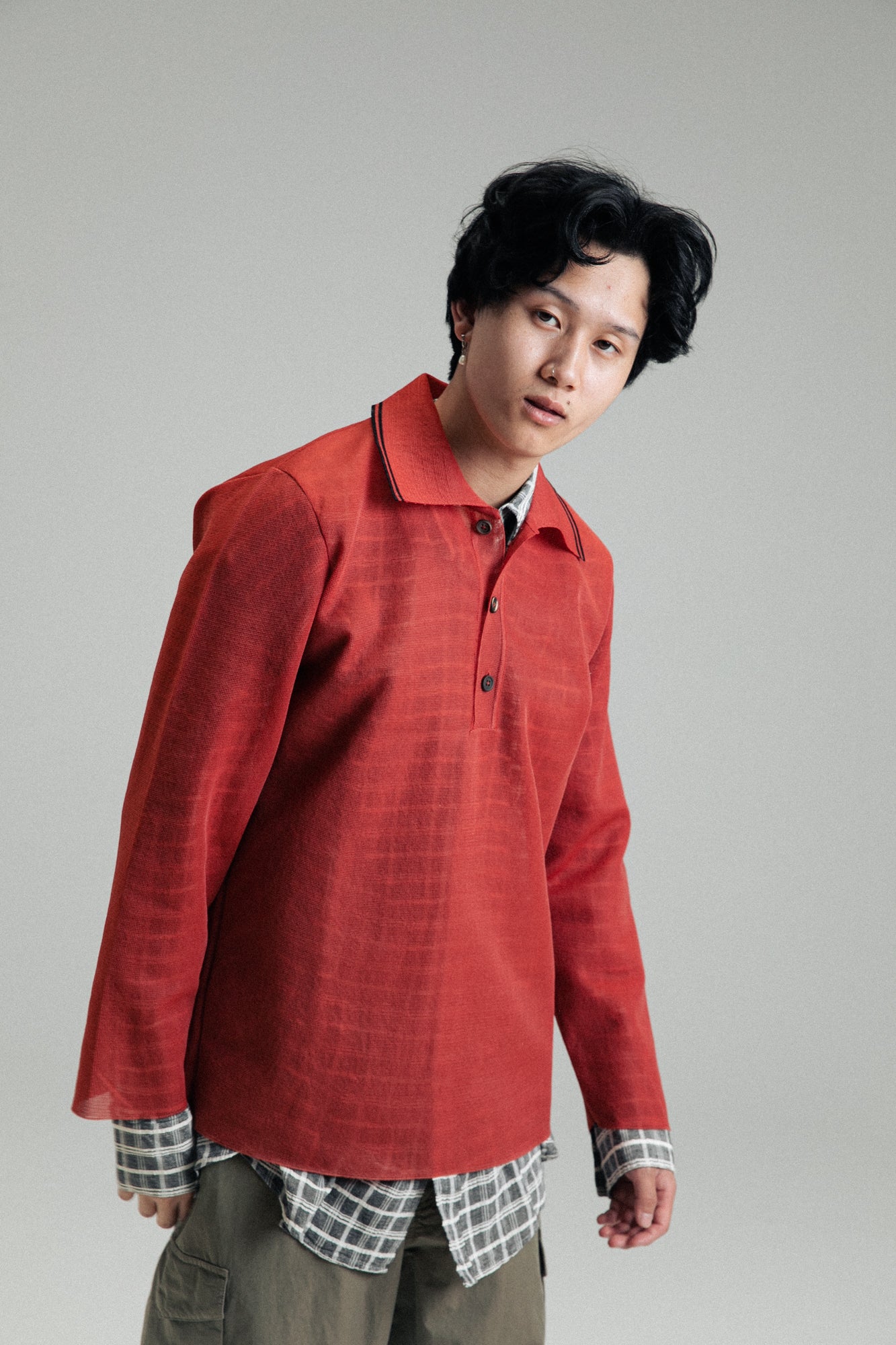 メンズOUR LEGACY BIG PIQUET CRIMZON RED ポロシャツ