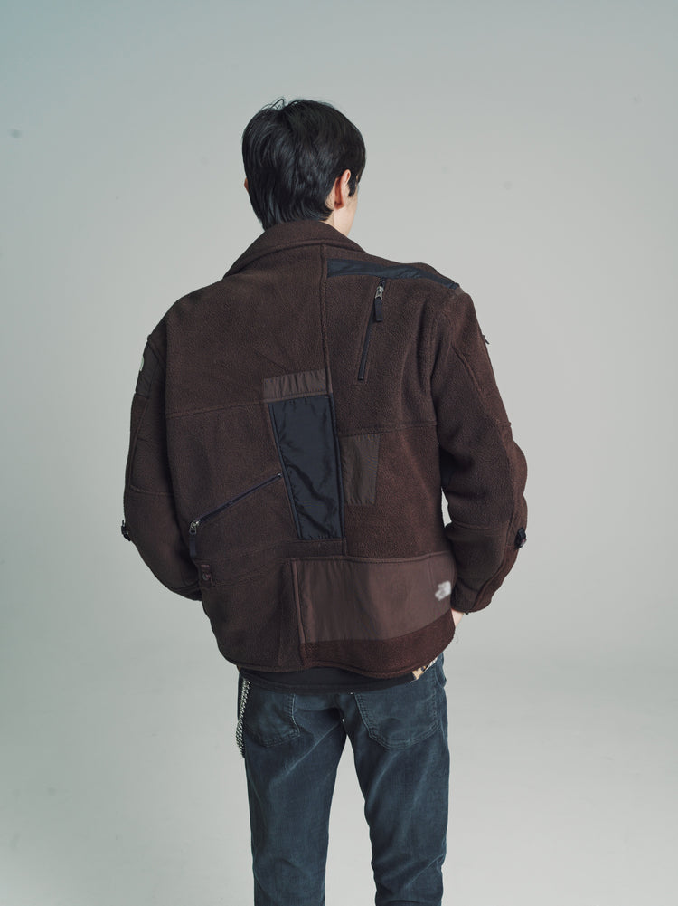 DPTO — Blue Upcycled Fleece Outdoor Oversized Riders Jacket