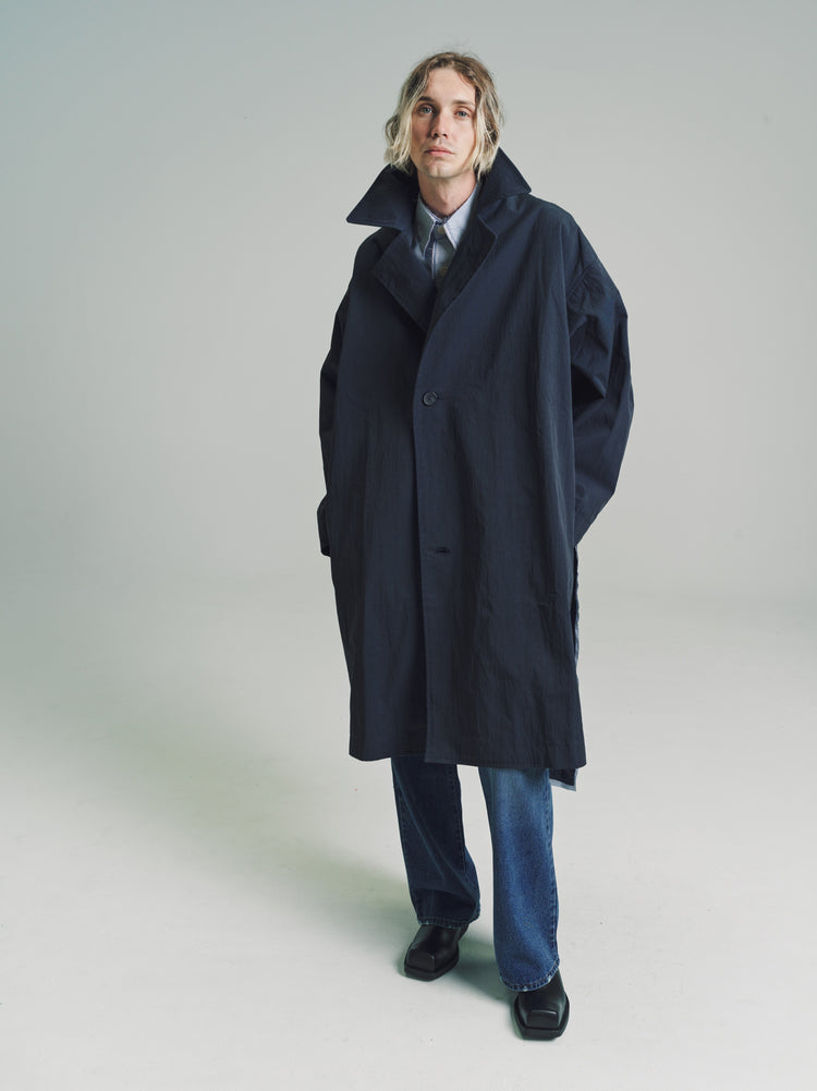 DPTO — Navy & Blue Checked Generous Coat