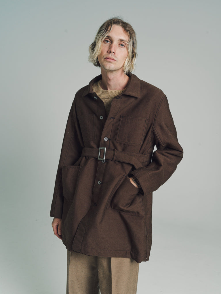 Brown Wool Lot. 404 Work Coat | Taiga Takahashi | DEPARTAMENTO