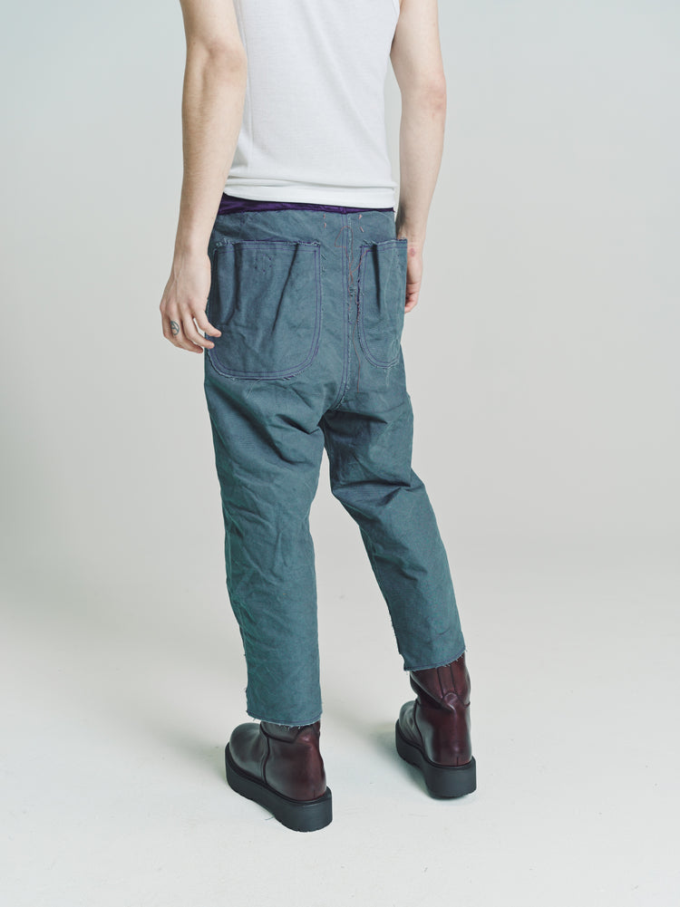 DPTO — Double Layer Drawstring Trouser in Hand Dyed Canvas & Nylon