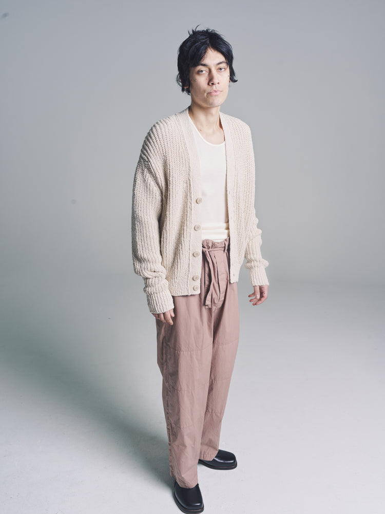 DPTO — Chalk Cotton Chunky Knitted Cardigan