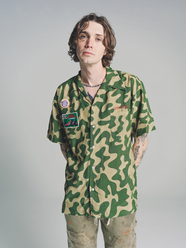 DPTO — Camo Satin Camp Shirt