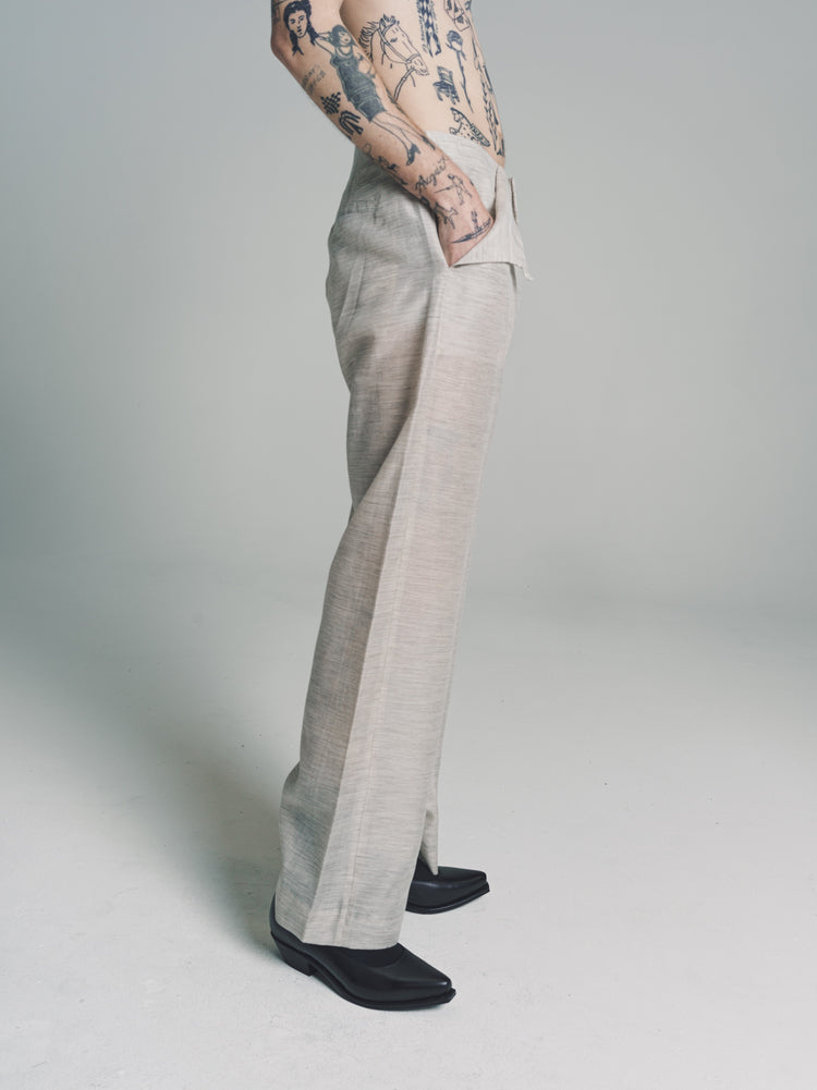 DPTO — No.205 Heather Grey Yak Blend Trousers