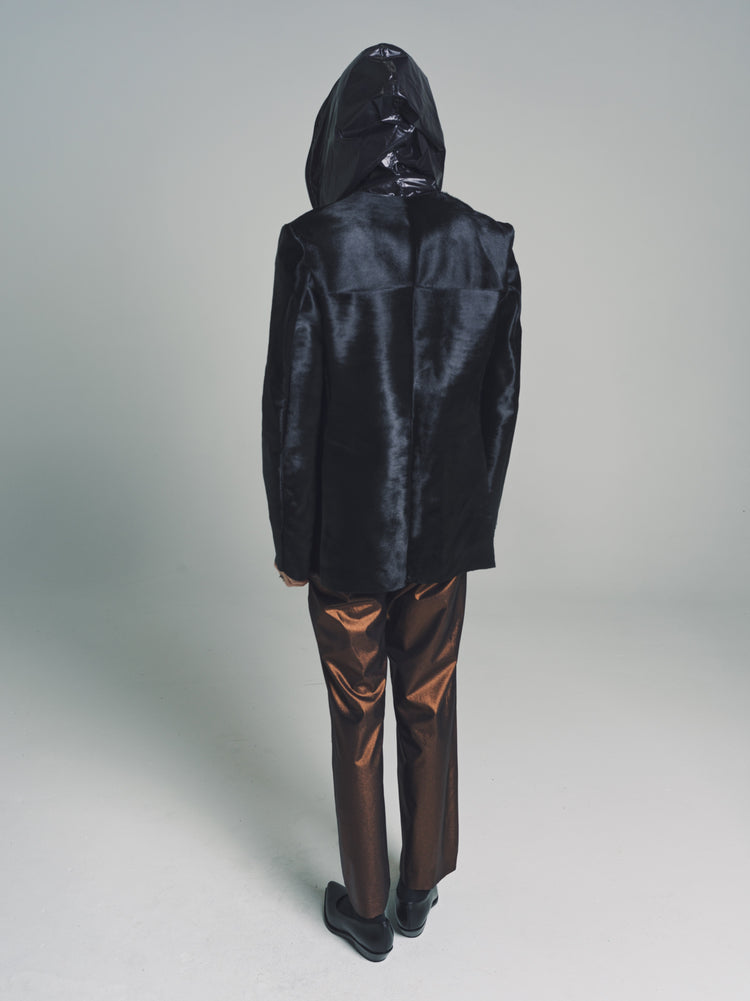 DPTO — No.178 Black Calf Hair Leather Unisex Jacket
