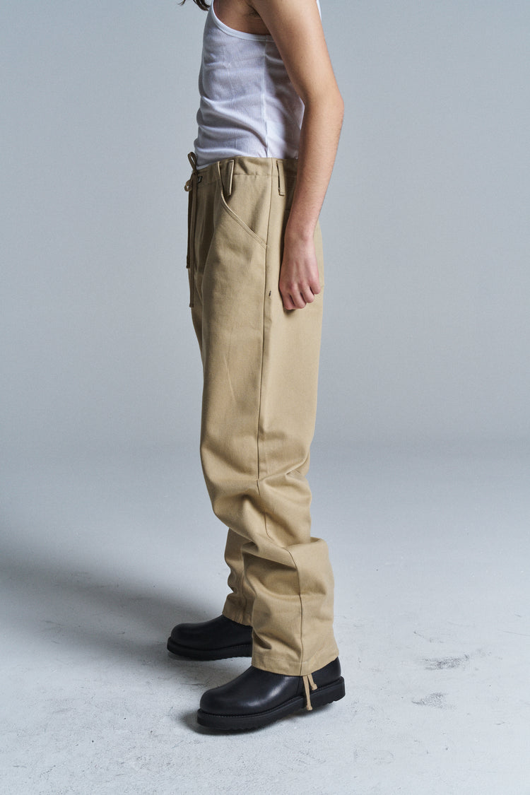 BEIGE COTTON TROUSERS