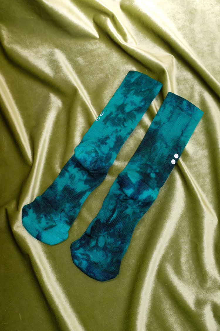 DPTO — Bold Apple Green Spectrum Tie-Dye Merino Socks