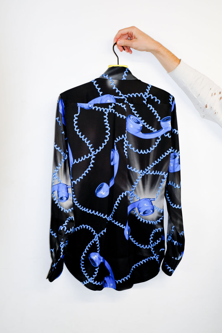 Silk polo shirt Louis Vuitton Blue size L International in Silk