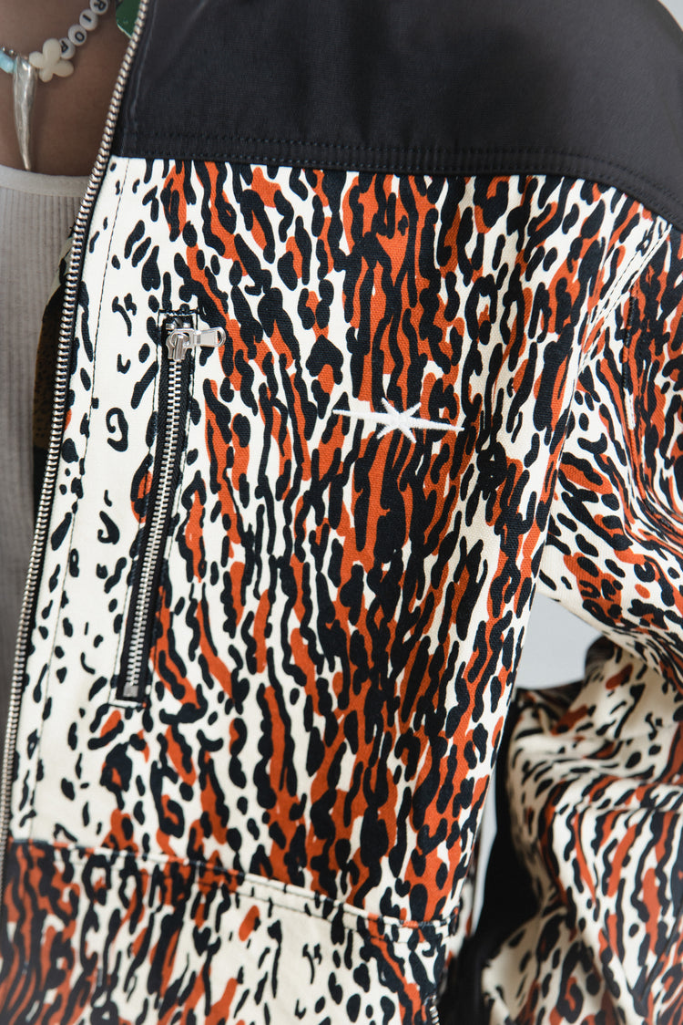 DPTO — Leopard Print Canvas Action Jacket