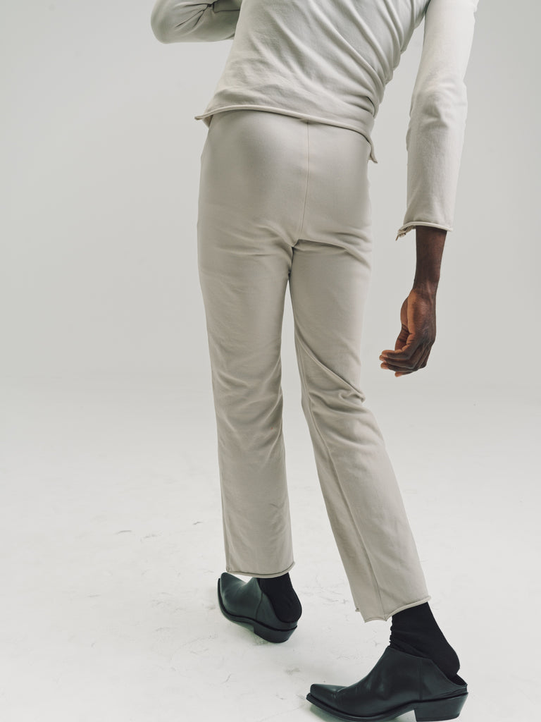 Beige Nylon No.152 Knitted Zipper Trousers | Gabriela Coll