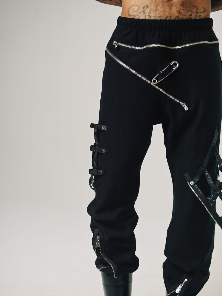 DPTO — Black Cotton Jersey Space Jogger Pant