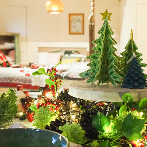 Christmas centrepiece with flowers