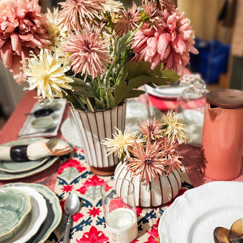 fake flowers in vases in our Singapore store