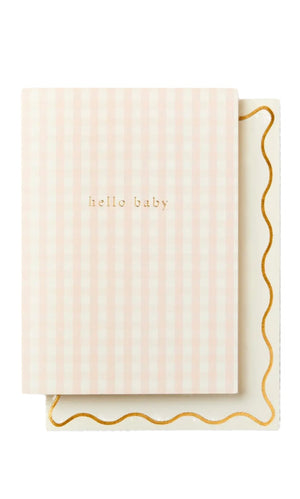 Gingham Hello Baby Card - OMAMImini