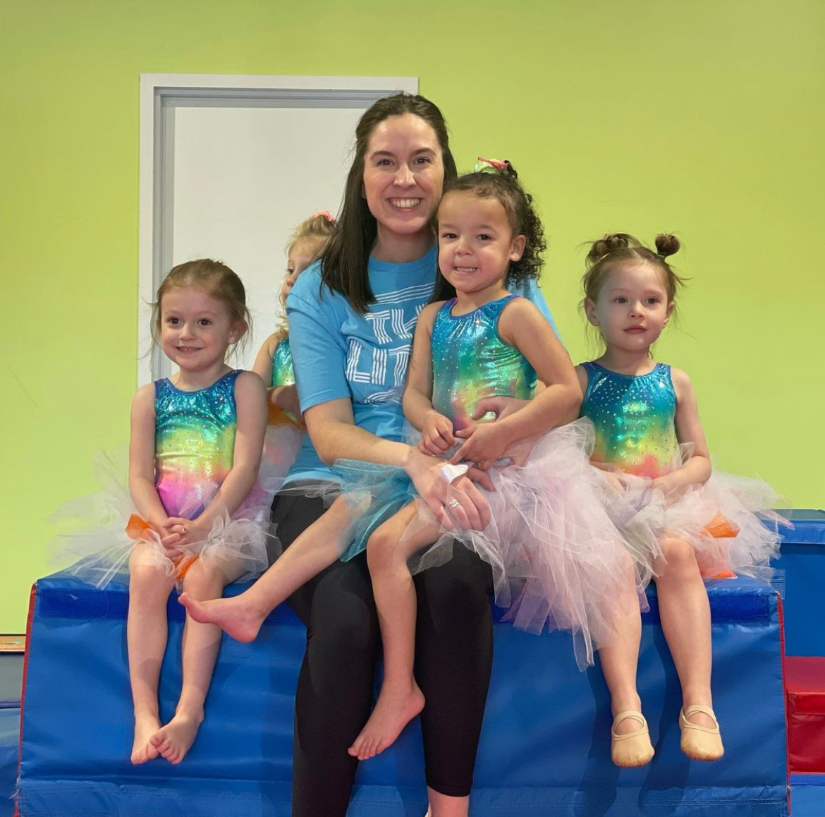 Gymnasts with there Coach at The Little Gym Kalamazoo