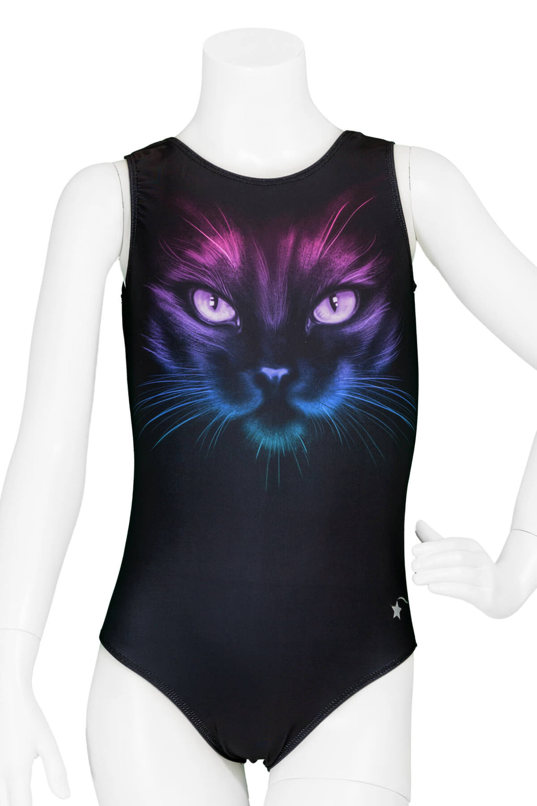 Colorful cat leotard by Destira