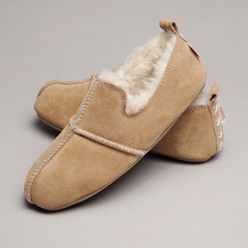 sheepskin lined slippers womens