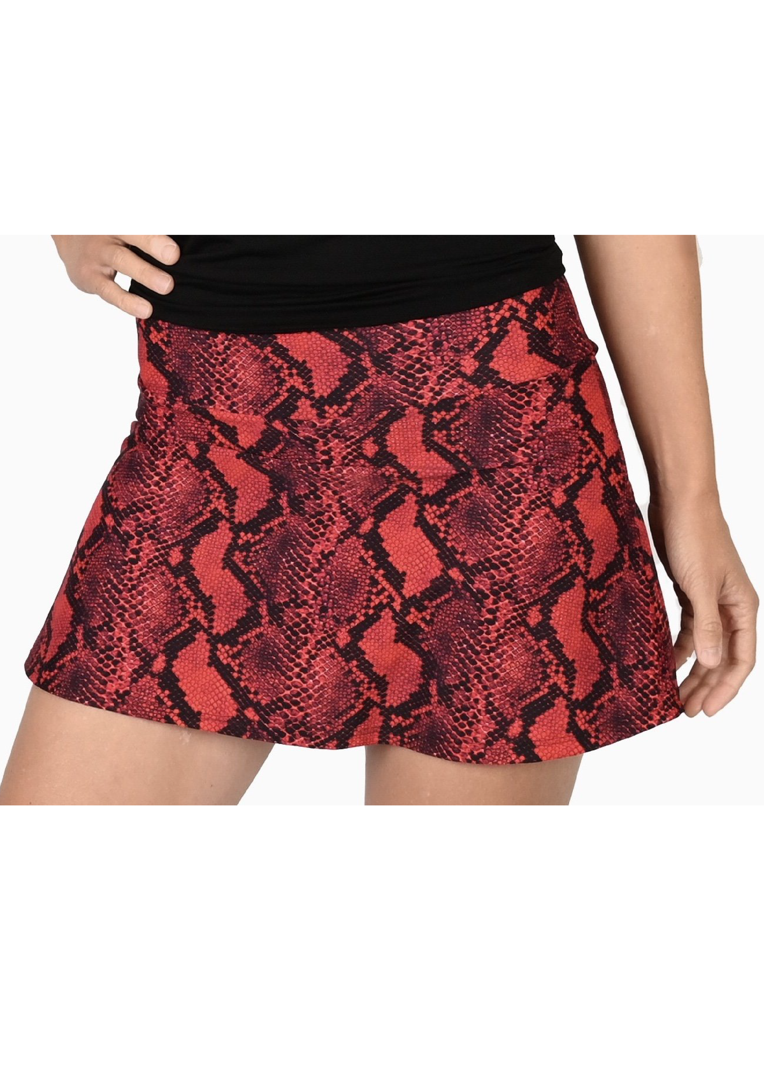 snakeskin skirt red