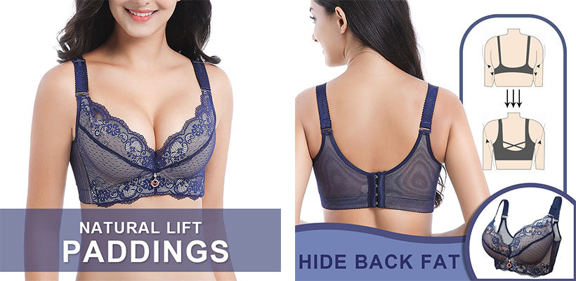  FallSweet Padded Push Up Lace Bras For 34A To 44C