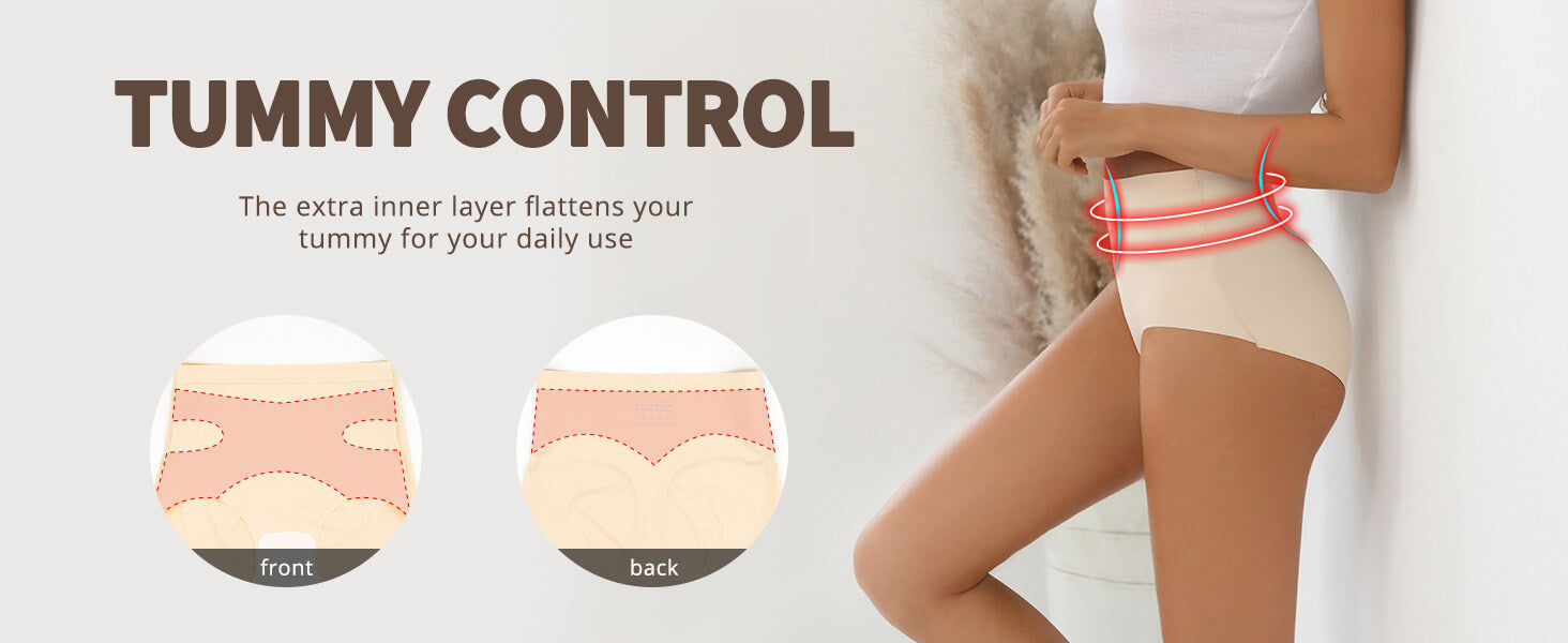 tummy control of FallSweet Seamless Tummy Control High Waisted Underwear