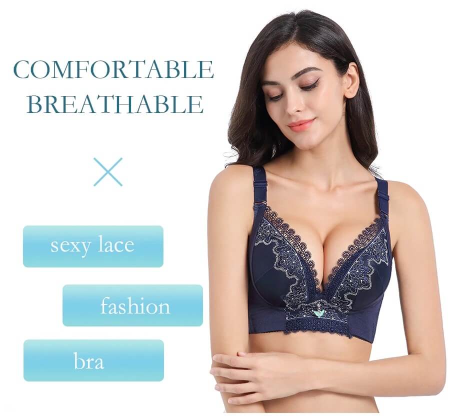 FallSweet Redefines Comfort Luxury Embroidered Wire Free Push Up Bra