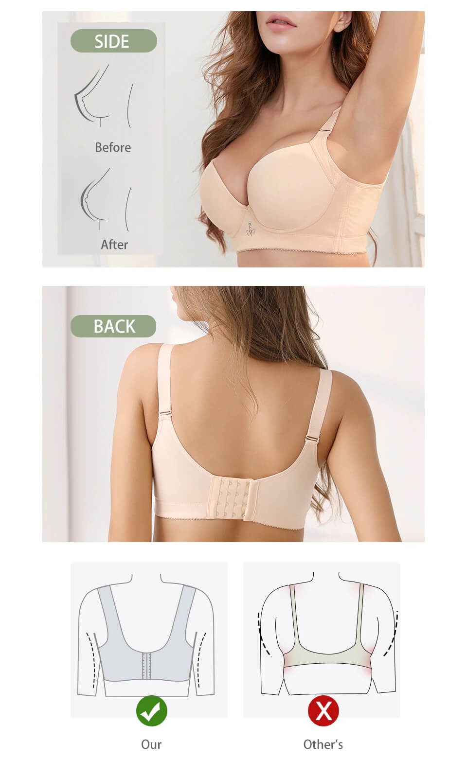 Feel like not wearing one Wireless Sports Push Up Bra - Gray