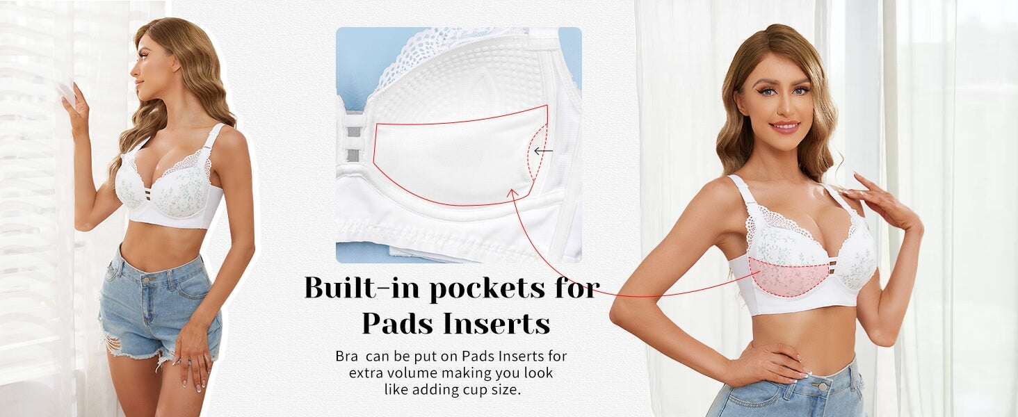 details of FallSweet wireless padded lace push up bra