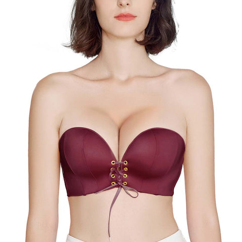 FallSweet "Add Two Cups" Strapless Push Up Bandeau Bra