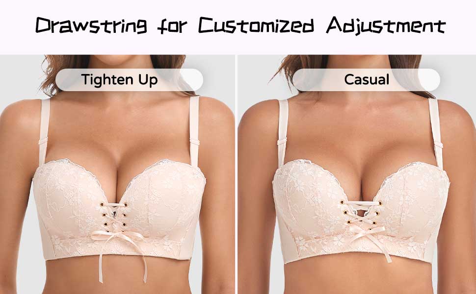 add two cups lace wirefree push up bra for women