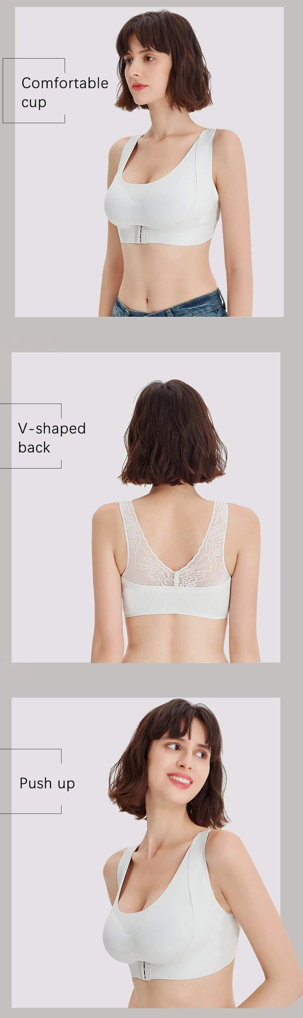 FallSweet "The V-shaped back" Front Closure Bra