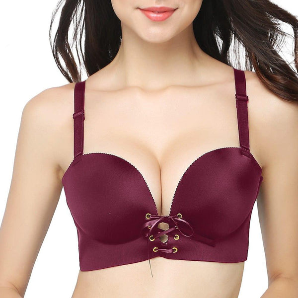 FallSweet Padded Wireless Plunge Push Up Bra