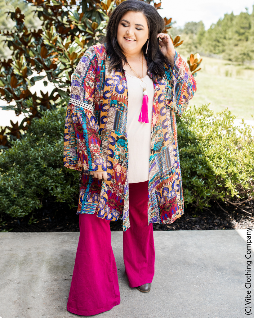 Colorful kimono from vibe clothing company