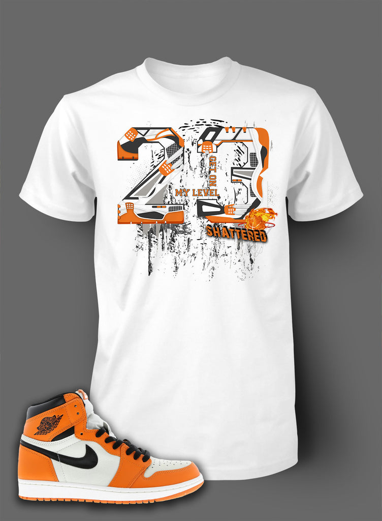 white and orange jordan shirt